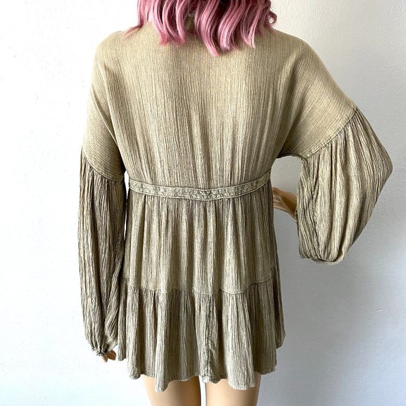 Bohemian Blouse Peasan Top Hippie Blouse Boho Chic Top Romantic Top Empire Waist - Picture 7 of 10